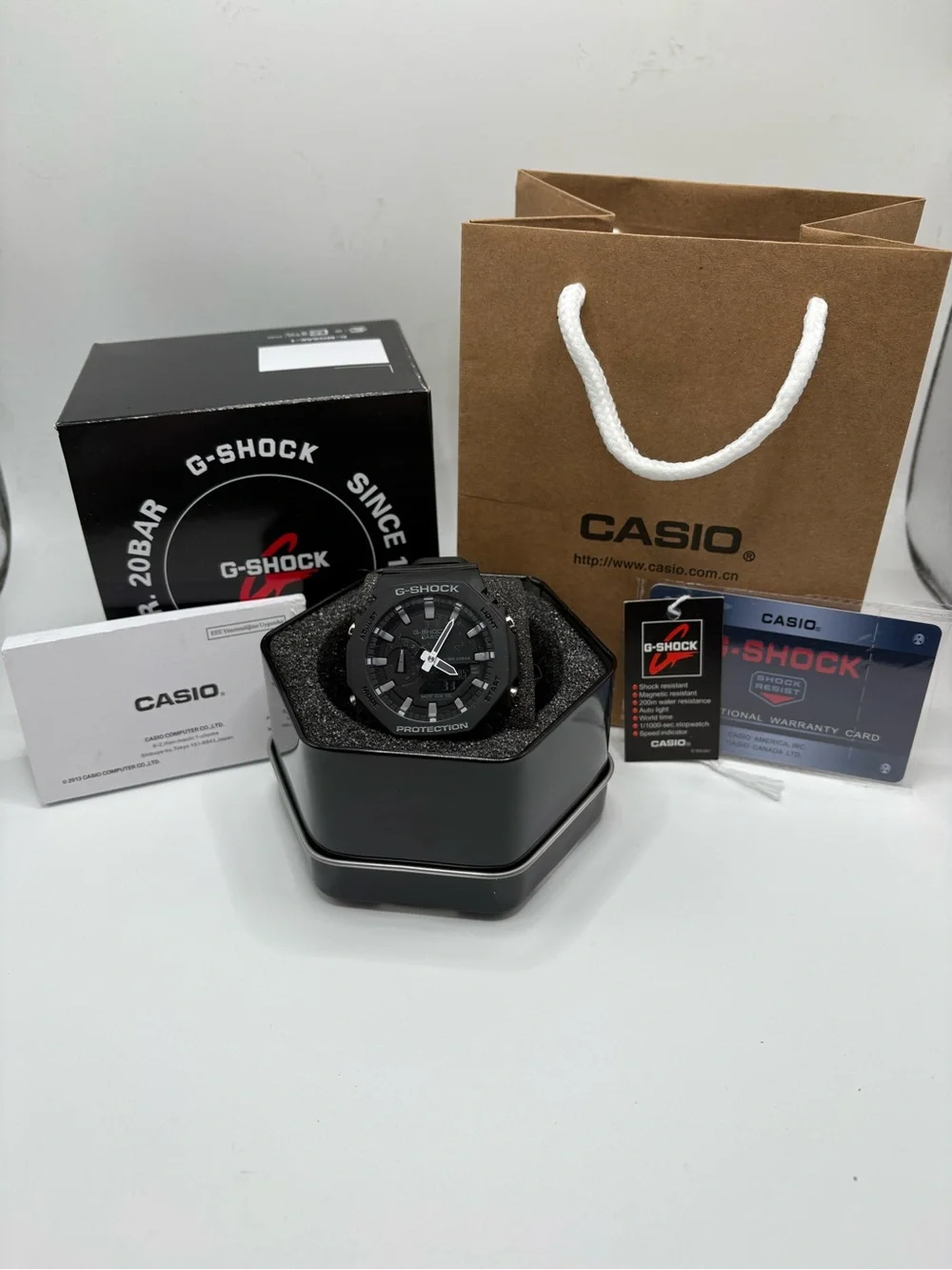 Casio G-Shock Men's Black Resin Sport Watch with White Accents